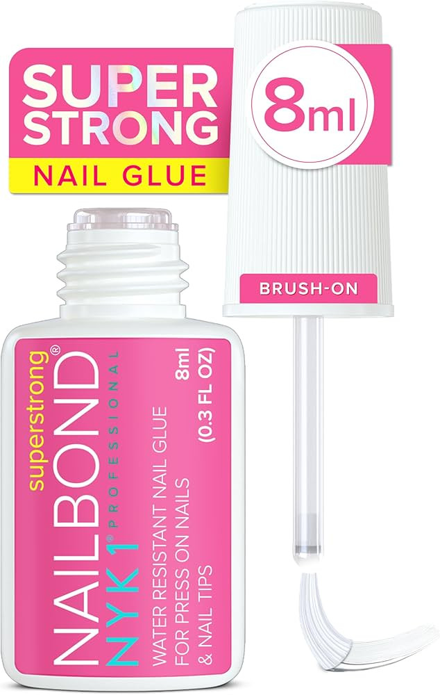 Super Strong Nail Glue For Nail Tips, Acrylic Nails and Press On Nails (8ml) NYK1 Nail Bond Brush... | Amazon (US)