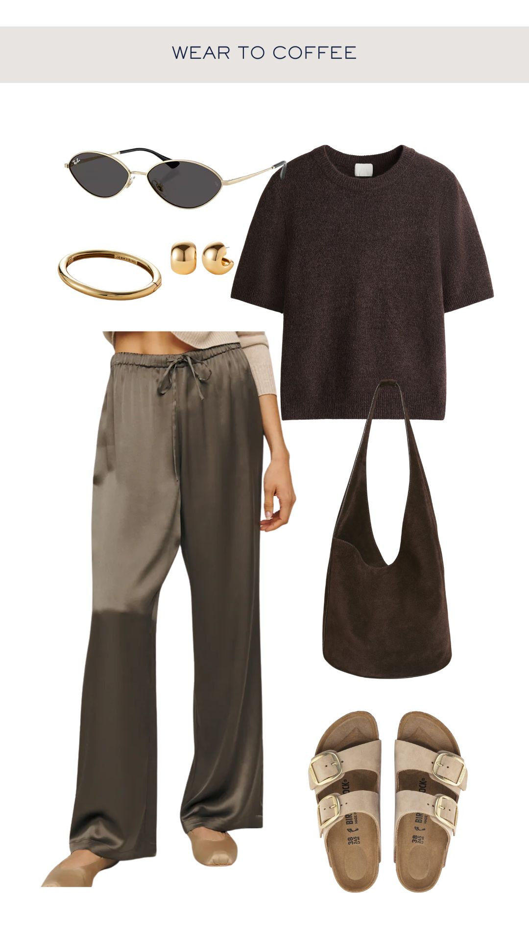 Loving the silk pants trend. Can easily style these up or down for a night out or a casual day look. So versatile and comfortable!

Silk pants, quiet luxury, elevated casual, Birkenstock outfit, suede hobo bag, bucket bag, Jenny bird, bangle, short sleeved sweater, fall outfit, spring outfit, everyday style, casual ootd

#LTKstyletip #LTKsale