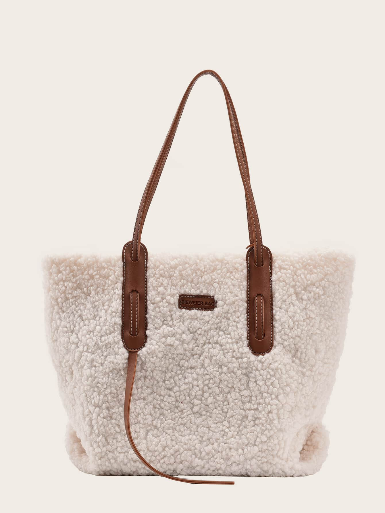 Faux Shearling Tote Bag | SHEIN