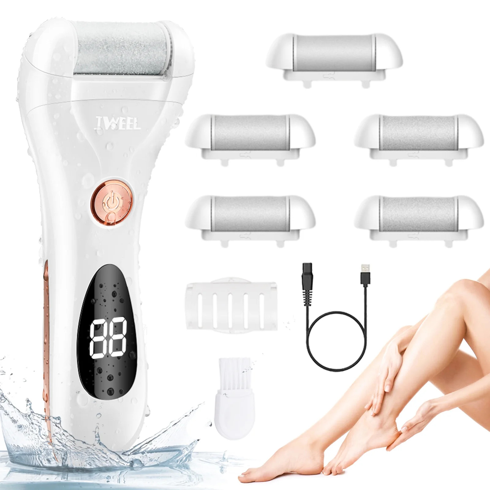 IWEEL Callus Remover for Feet, Rechareable Foot Scrubber Electric Foot File Pedicure Tools for Fe... | Walmart (US)