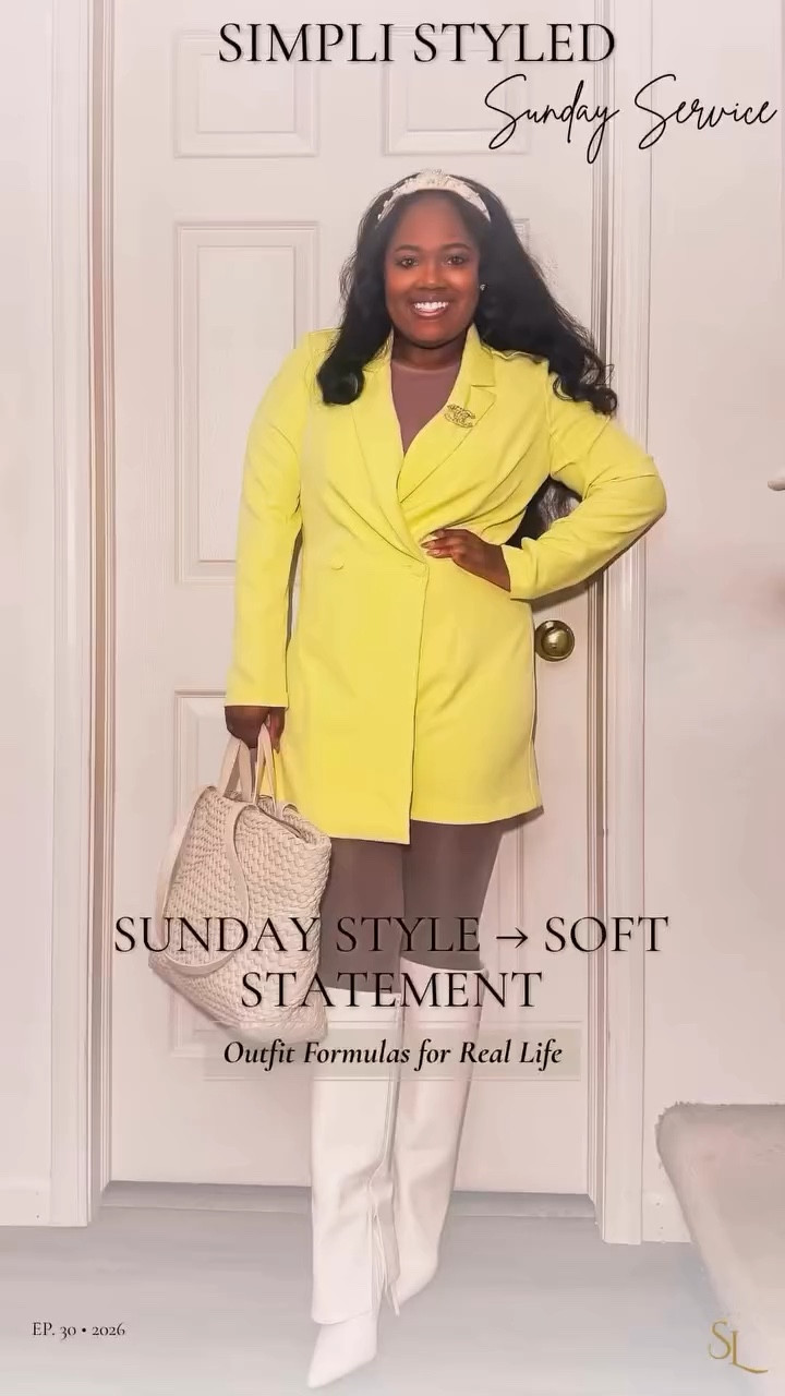Easter Sunday… but make it a soft statement 💛✨

There’s something about getting dressed on Easter that just feels different.

It’s lighter.
More intentional.
A little more joyful.

This look is part of the Simpli Luxe Formula Series
and today we’re leaning into the Soft Statement Sunday Formula.

A bold color to reflect the season.
A feminine silhouette that feels effortless.
And soft details that bring everything together.

Because today isn’t just about looking good…

it’s about showing up with gratitude, with peace, with presence.

The color speaks.
The details soften.
And the whole look just… flows.

And honestly?

That’s what Easter feels like to me.

Fresh.
Renewed.
Full of light.

⸻

Save this for your next Sunday or special occasion look 🤍
⸻

#EasterSundayStyle #SimpliStyled #SundayServiceStyle #SoftStatement #EasterOutfit SpringStyleInspo AffordableLuxury QuietLuxuryStyle BlackGirlStyle PetiteStyle CurvyStyle ElevatedStyle FaithAndFashion OOTDInspo SimpliLuxe

#LTKOver40 #LTKgrwm #LTKootd