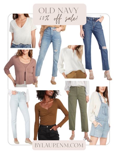 60% off Old Navy select items! All these included! Tees, tshirts, spring jeans, straight leg jeans, olive pants, green pant, cardigan set. 

#LTKunder50 #LTKunder100 #LTKsalealert