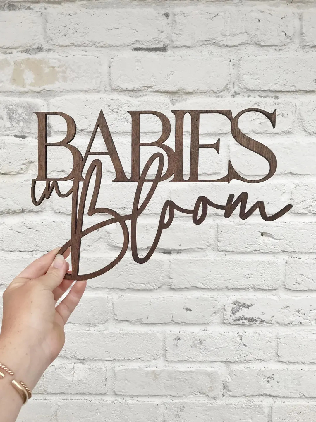 BABIES in Bloom Sign - I | Wood TWIN Baby Shower Sign • Twins Baby Shower Backdrop Sign • Bab... | Etsy (US)