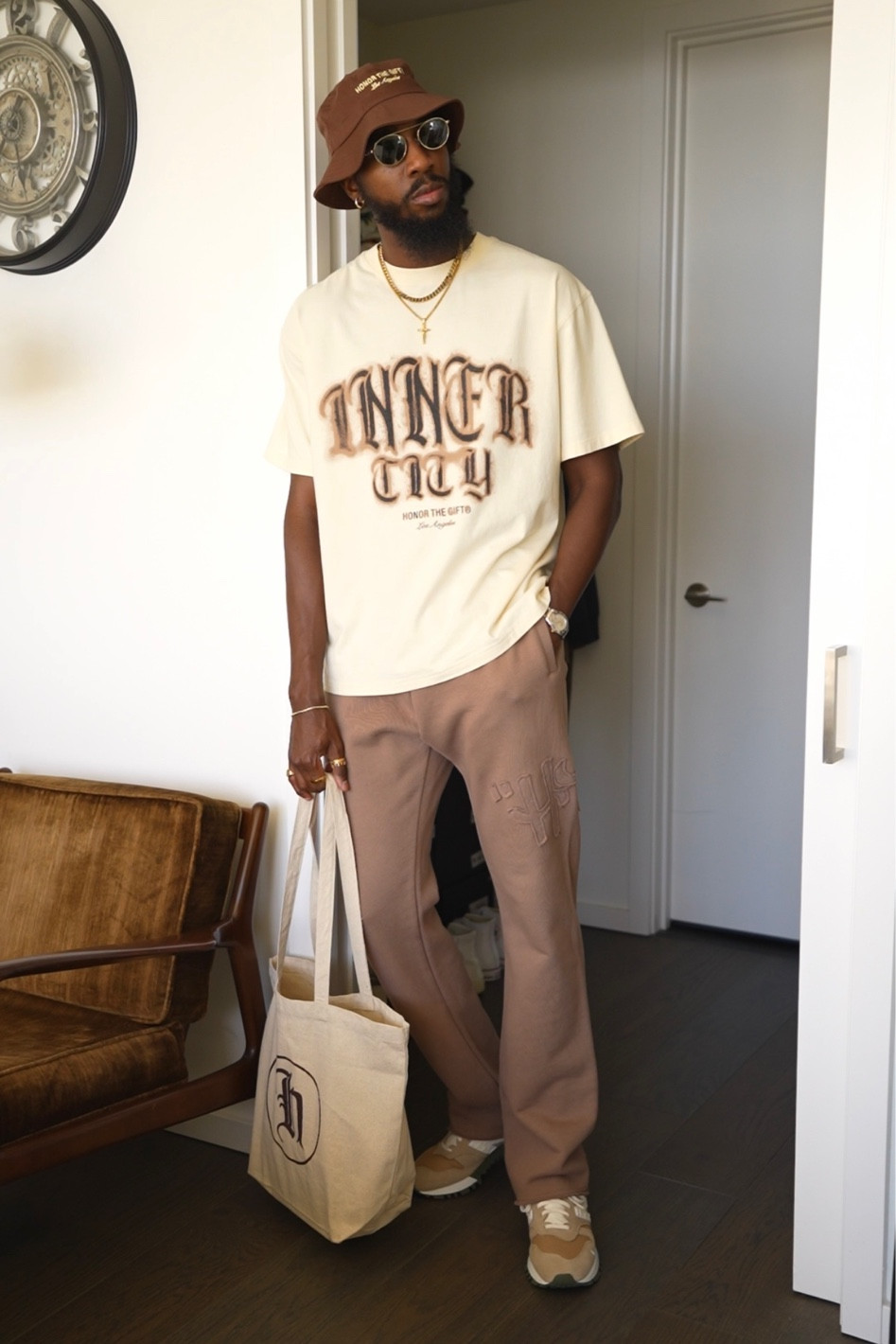 Everyday fall outfit with a t-shirt, sweatpants, and a bucket hat from Honor The Gift. Bag is also from Honor The Gift. Links to all items down below ⬇️!

#LTKmens