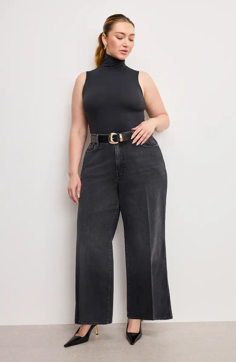 Good American Good Skate High Waist Ankle Wide Leg Jeans | Nordstrom | Nordstrom