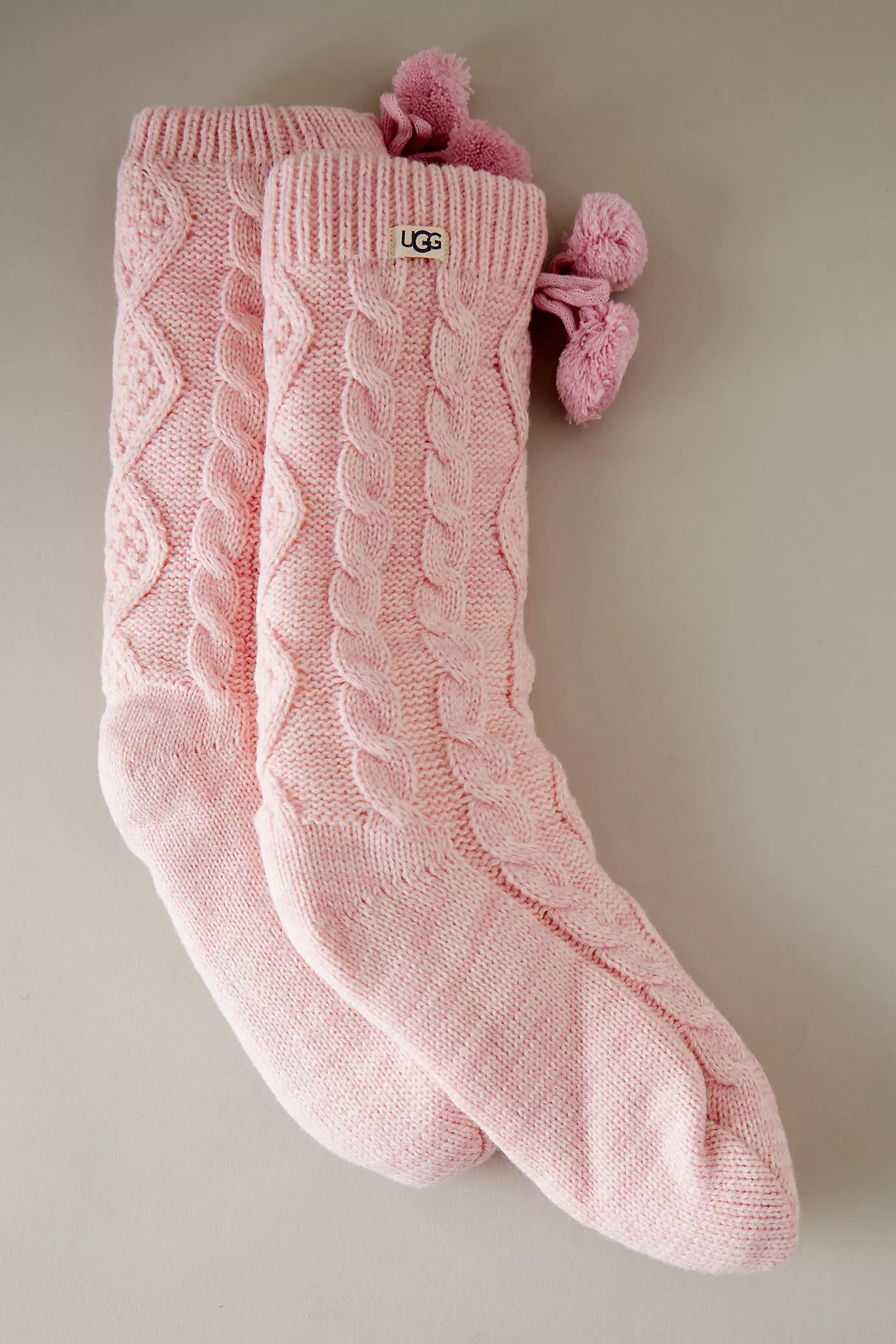 UGG Pom Fleece Cable Knit Socks | Anthropologie (UK)