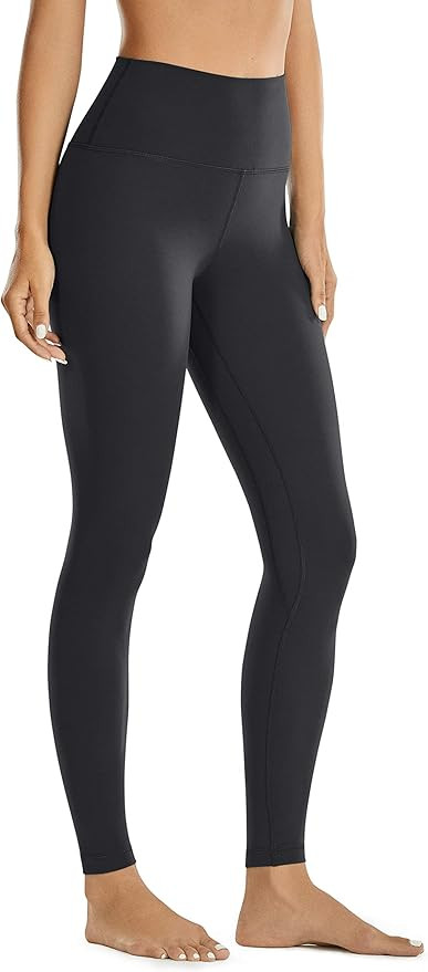CRZ YOGA Women Matte Brushed Light Fleece Leggings High Waisted Tummy Control Workout Yoga Pants ... | Amazon (US)