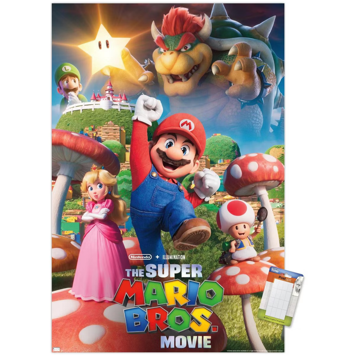 Trends International The Super Mario Bros. Movie - Mushroom Kingdom Key Art Unframed Wall Poster ... | Target