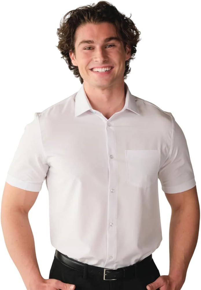 &COLLAR Slim Fit/Athletic Fit Short Sleeve Performance Men's Dress Shirt | Amazon (US)