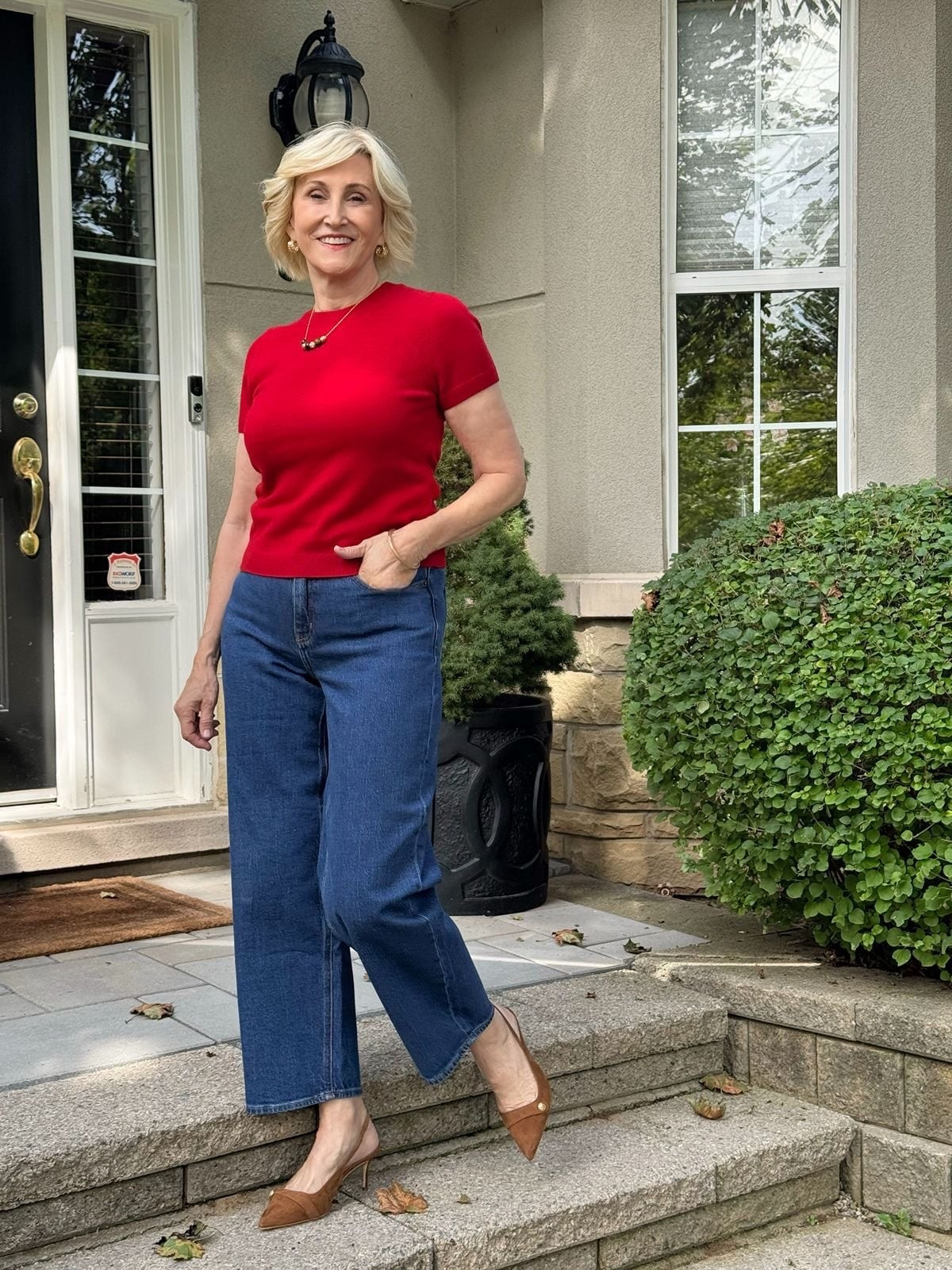 A little red can completely change the feel of an outfit. ❤️

I love how this simple short-sleeve sweater looks with flared jeans and classic slingbacks. The red adds just the right amount of energy, while the jeans and shoes keep everything feeling polished but easy.

This is one of those outfits that reminds me you don’t need a lot of pieces to make a statement. Sometimes a great color and a few classic staples are all you need. ❤️

#LTKOver40 #LTKSeasonal #LTKootd