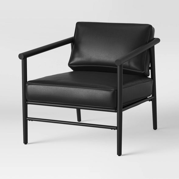 Winrock Metal Frame Chair Black Faux Leather - Project 62™ | Target