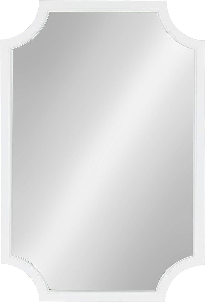 Kate and Laurel Hogan Wood Framed Mirror with Scallop Corners, 24 x 36, White | Amazon (US)