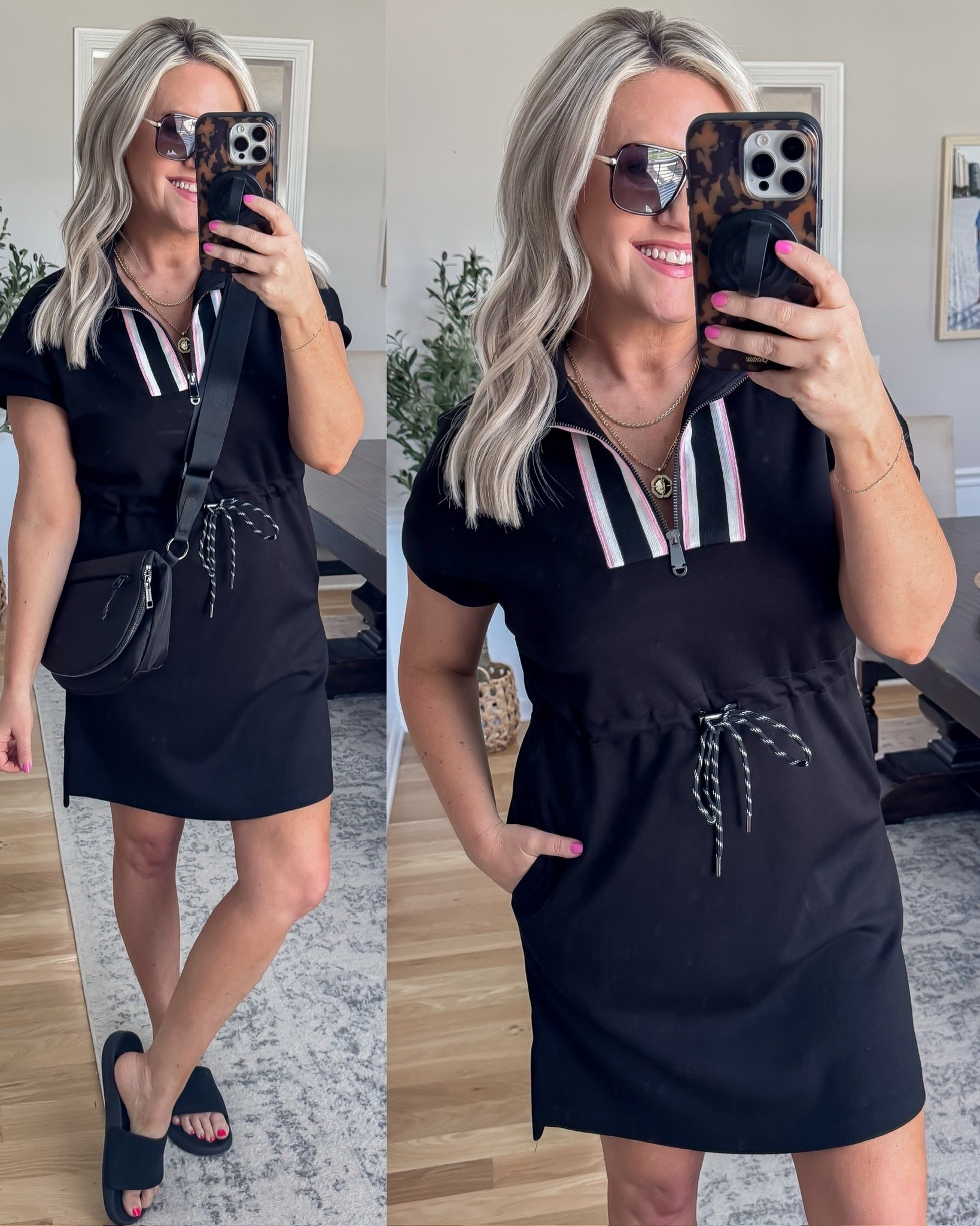 This one is such a good sporty chic moment. The zip detail and cinched waist give it shape while still being super comfortable, and it’s perfect for busy days when you want to look put together without thinking too hard.

black casual dress sporty chic outfit everyday dress athleisure style easy outfit ideas casual summer dress comfortable outfit on the go style lovelylifestyling 

#LTKOver40 #LTKootd #LTKMothersDay