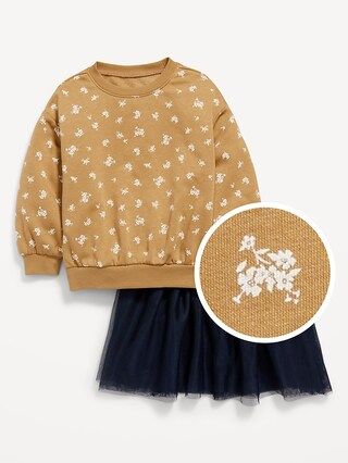 French-Terry Sweatshirt and Tulle Tutu Skirt for Toddler Girls | Old Navy (US)