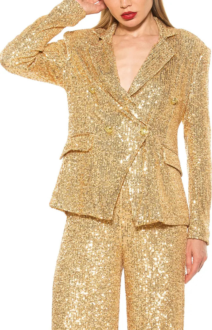 Abbi Longline Double Breasted Sequin Blazer | Nordstrom Rack