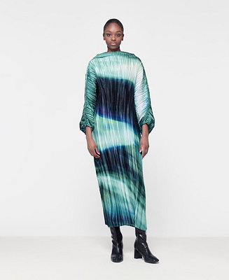 Women's Printed Plisse Batwing Dress | Macy's