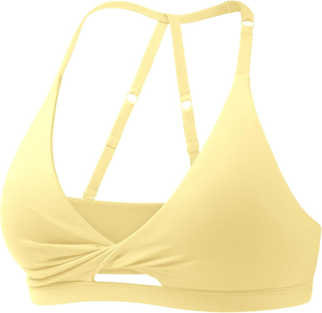 YEOREO Sports Bras for Women Open Back Workout Gym Bra Padded Medium Impact Yoga Tops with Ajusta... | Amazon (US)