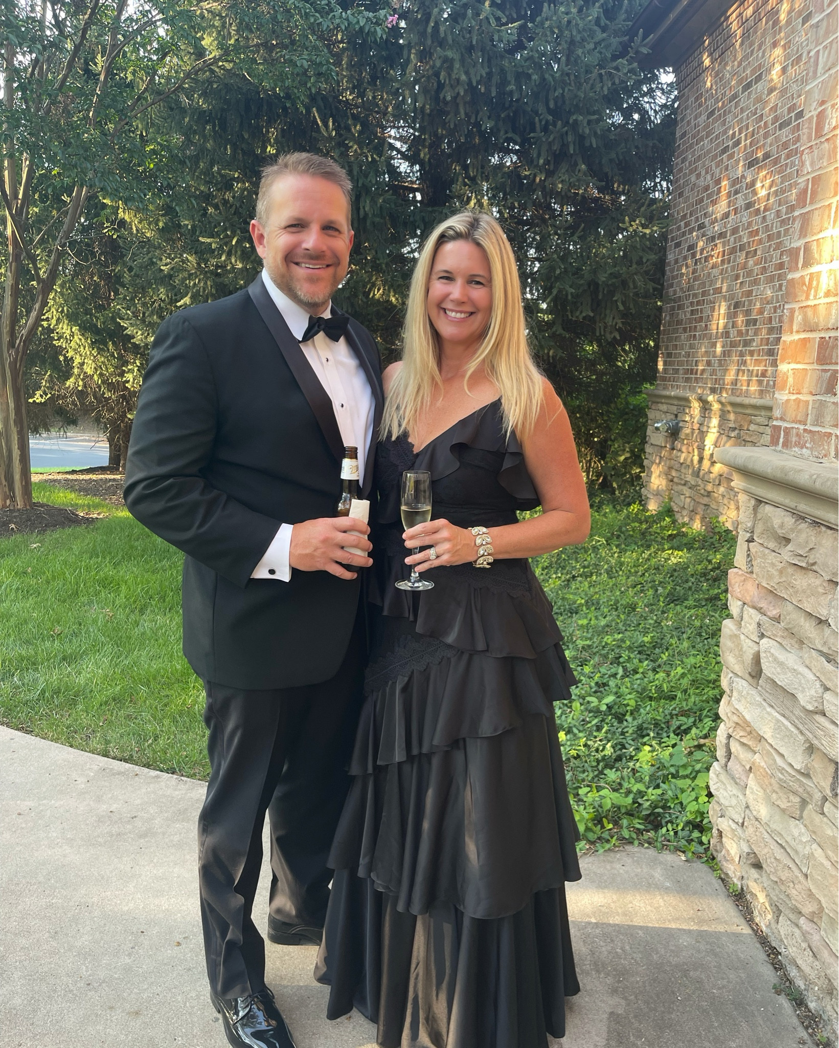 This dress from Anthropologie was perfect for our friend’s wedding . Definitely not your typical black dress! 

#LTKStyleTip #LTKParties #LTKWedding