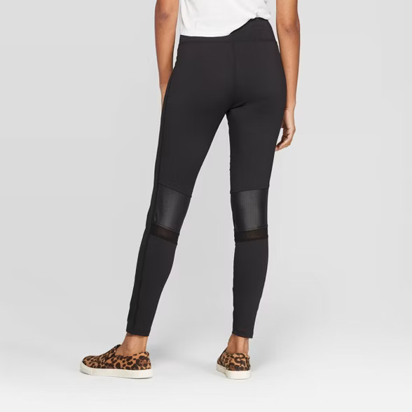 Women's High Waist Moto Leggings - A New Day™ Black | Target