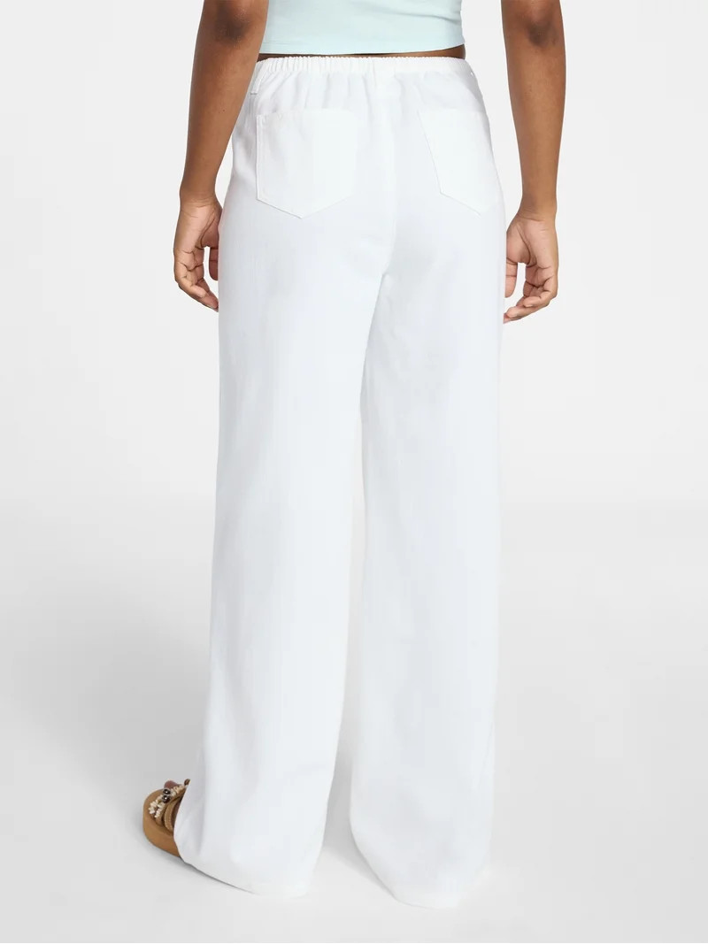 No Boundaries Mini Waist Wide Leg Pants, 31" Inseam, Women's XXS-XXL | Walmart (US)