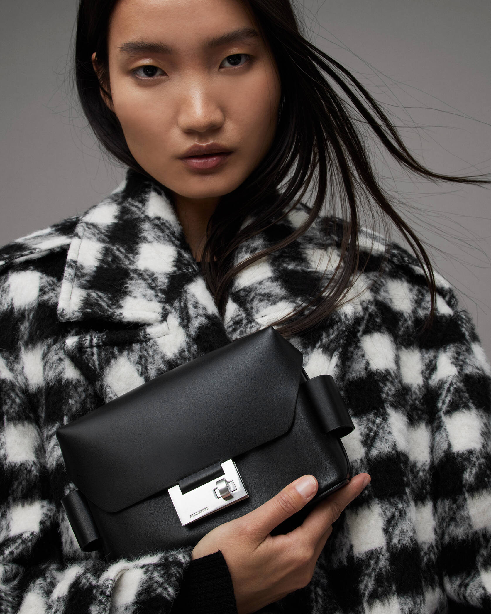 Frankie 3-In-1 Leather Crossbody Bag Black/Silver | ALLSAINTS US | AllSaints US