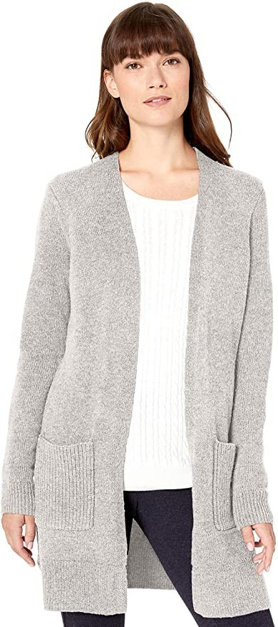 Amazon Essentials Women's Long-Sleeve Jersey Stitch Open-Front Sweater | Amazon (US)