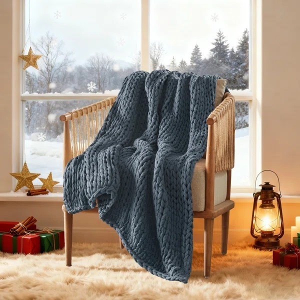 Give the gift of ultra comfort this holiday season. The Madison Hand Made Chunky Double Knit Throw Blanket is ON SALE and is under $100.

Keywords: Faux fur blanket, faux fur throw blanket, fur blanket, gifts for her, holiday time cozy christmas plush santa throw blanket, plush blanket, bedroom, living room#LTKHoliday 

#LTKGiftGuide #LTKmorningroutine