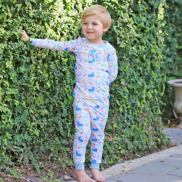 Blue Bunny Wonderland Pajamas | Smocked Auctions