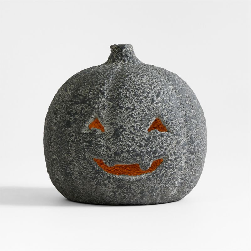 Jack-O-Lantern Small Ficonstone Lantern 8" + Reviews | Crate & Barrel | Crate & Barrel