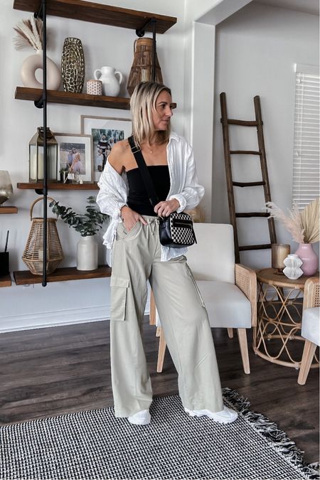 Cargo pant styling
Pants size xs
Tube top size xs
Button down size S
Sneakers on sale

#LTKunder50 #LTKFind #LTKstyletip