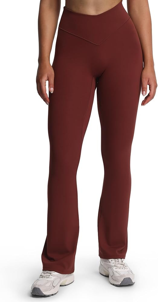 Aoxjox Workout Vanity Flare Leggings for Women High Waisted Athletic Running V Waist Hidden Scrun... | Amazon (US)