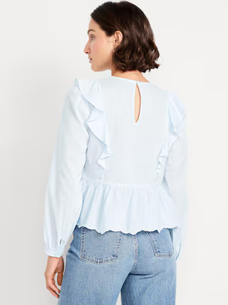 High-Neck Ruffle Peplum Top | Old Navy (US)