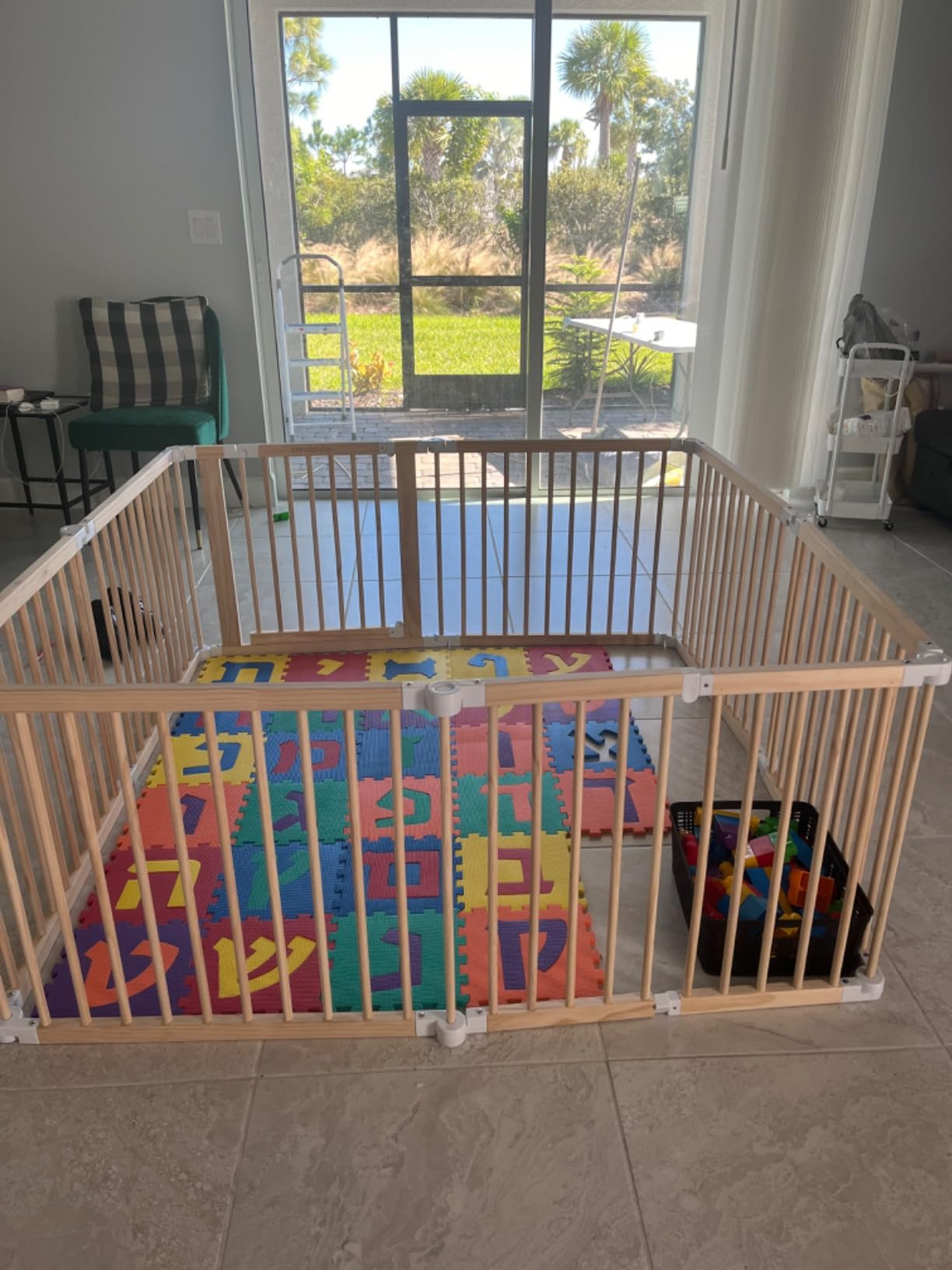 Comfy Cubs Baby Gate Playpen - 57 x 57 x 25 in, Extends Up to 228” - Pine Wood Foldable Playpen... | Amazon (US)