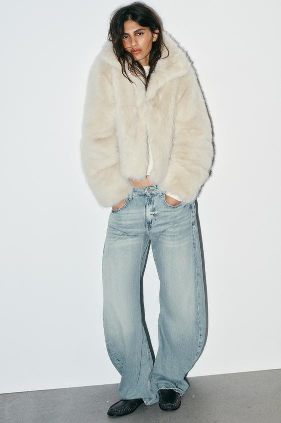 SHORT FAUX FUR COAT | Zara Canada