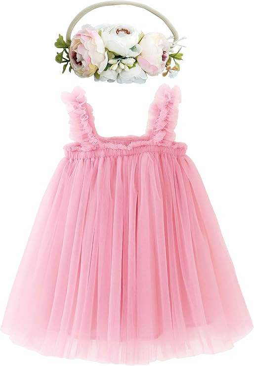 BGFKS Layered Tulle Tutu Dress for Toddler Girls,Baby Girl Rainbow Tutu Princess Skirt Set with F... | Amazon (US)