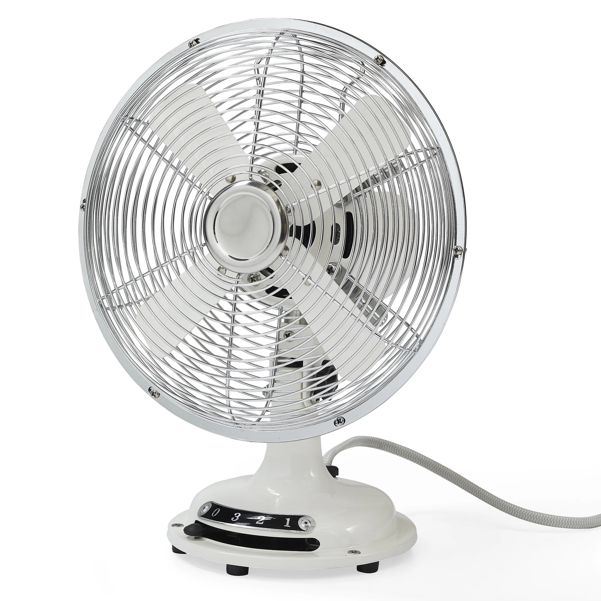 Better Homes & Gardens 8'' Retro 3-Speed Metal Table Fan, White | Walmart (US)