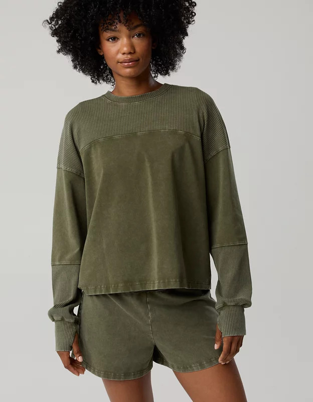 OFFLINE By Aerie OG Cotton Crewneck T-Shirt | Aerie