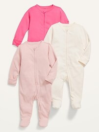 Unisex 1-Way Zip Sleep & Play One-Piece 3-Pack for Baby | Old Navy (US)