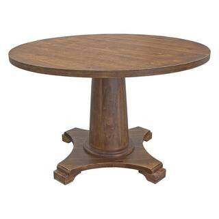 Carey 48 in. Antique Natural Oak Round Dining Table | The Home Depot