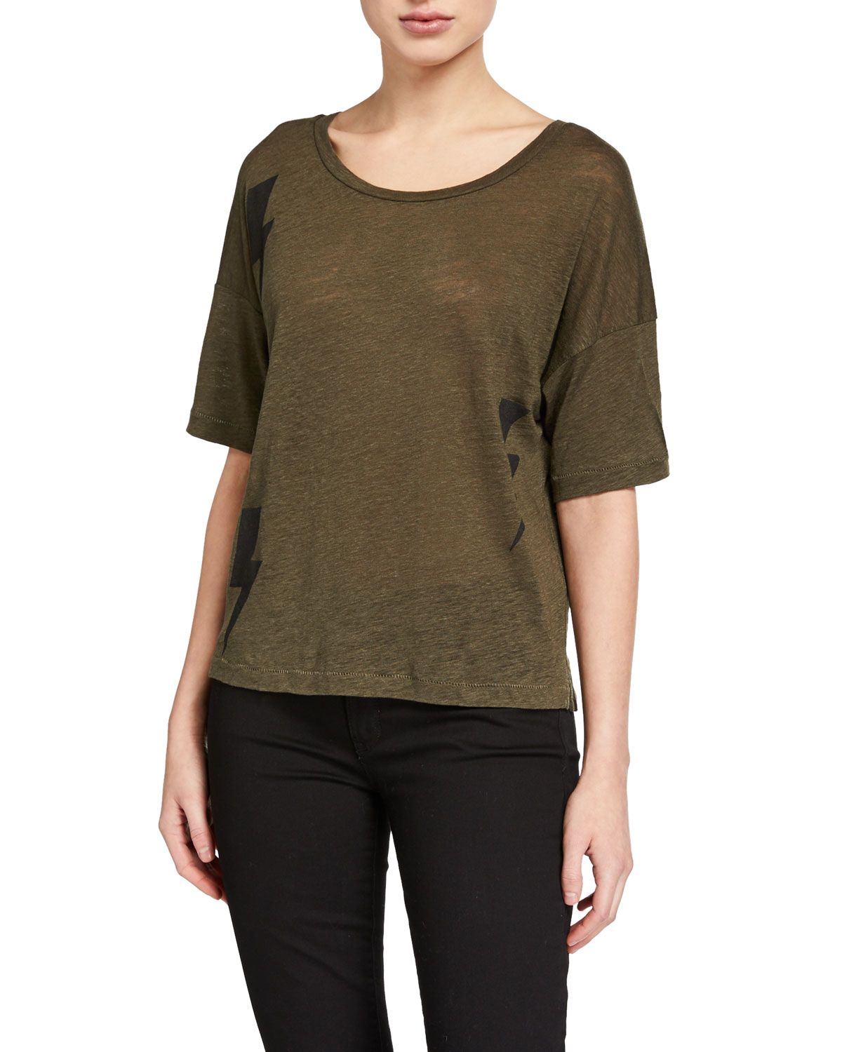 RailsRoman Lightning Bolt Scoop-Neck Tee | Neiman Marcus