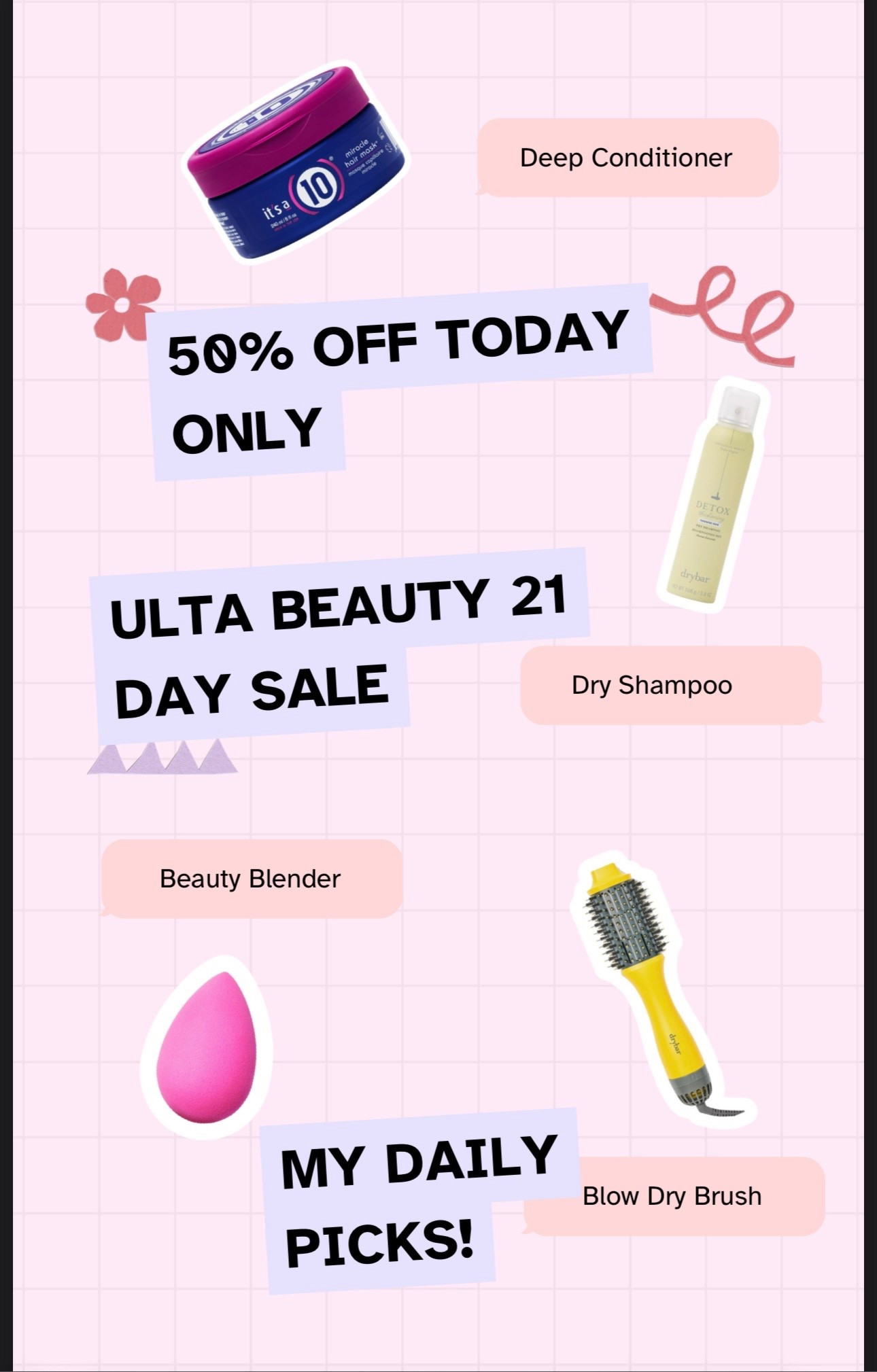 50% OFF TODAY ONLY!

Here are my top picks from the products on sale today for Ulta's 21 Day of Beauty Event

Make sure you come back tomorrow to check out my top picks!

#ultabeauty#21daysofbeauty#skincare#haircare 

 

#LTKFindsUnder50 #LTKBeauty #LTKSaleAlert