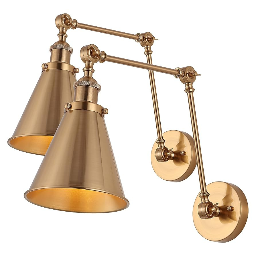 JONATHAN Y JYL7461A-SET2 Rover 7" Farmhouse Industrial Adjustable Arm Metal LED Wall Sconce Rusti... | Amazon (US)