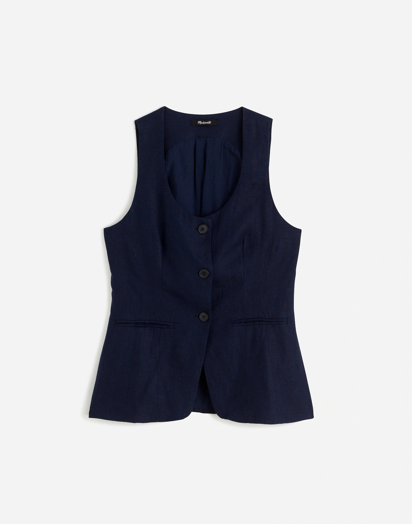 Linen Scoopneck Cutaway Vest | Madewell | Madewell