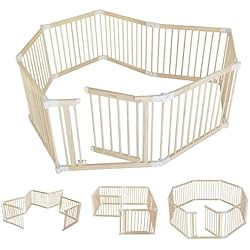 Foldable Wooden Baby Playpen Play Yard for Babies and Toddlers, Easy Folding Wood Step Stool for ... | Amazon (US)