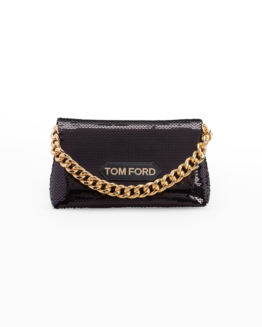 TOM FORD Label Mini Sequin Chain Shoulder Bag | Neiman Marcus