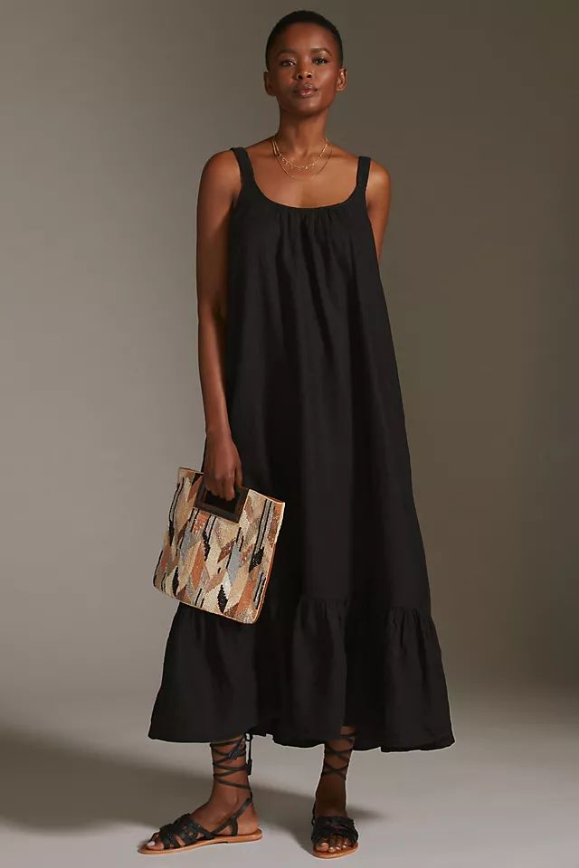 Velvet by Graham & Spencer Belted Linen Midi Dress | Anthropologie (US)