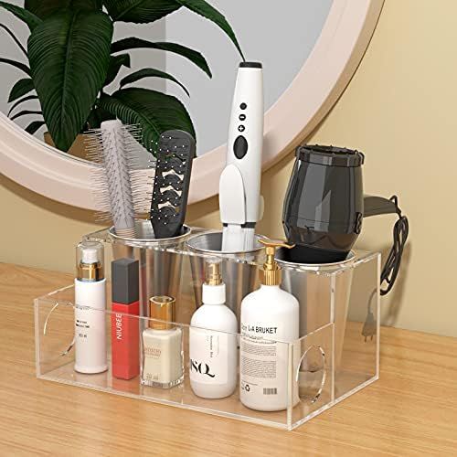 NIUBEE Hair Tool Organizer, Clear Acrylic Hair Dryer and Styling Organizer, Bathroom Countertop B... | Amazon (US)