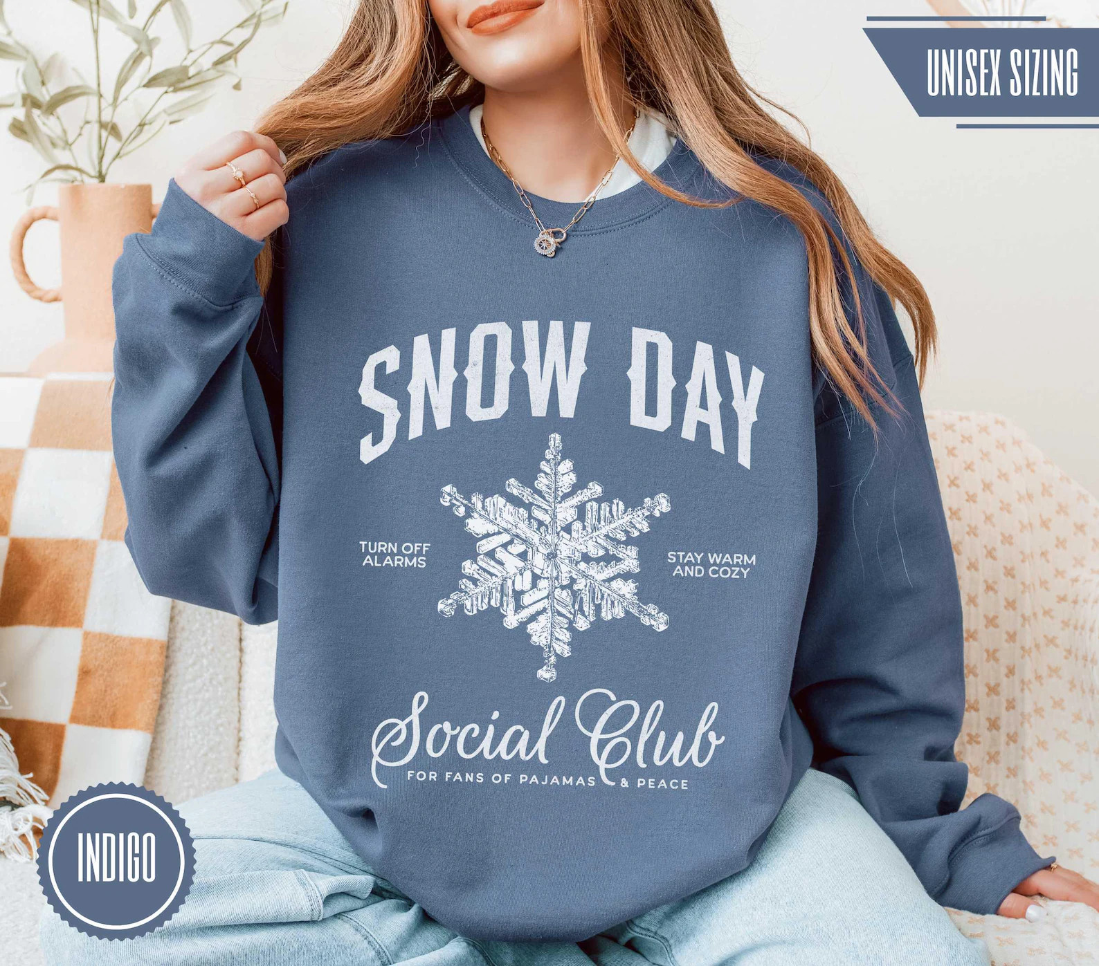 Snow Day Social Club Teacher Sweatshirt, Cozy PJs & Peace Winter Crewneck, Funny School Staff Shi... | Etsy (US)