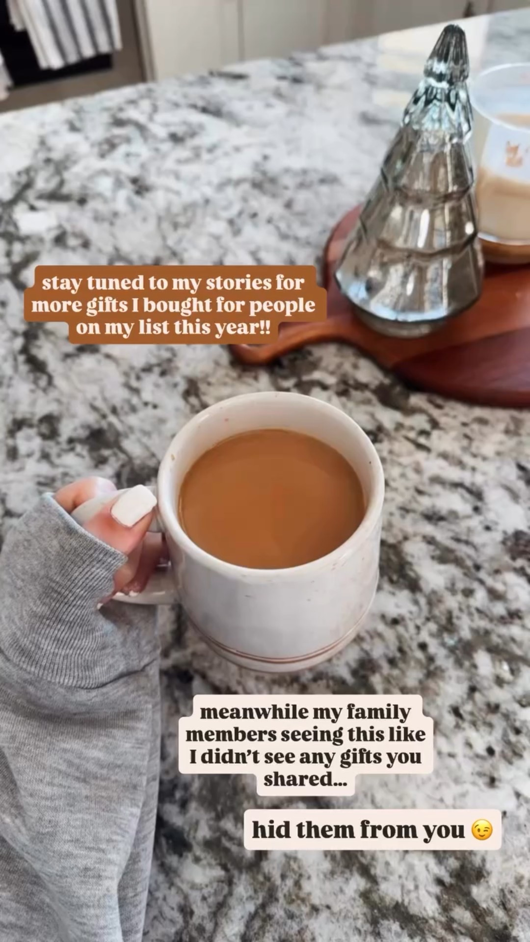 stay tuned to my stories for more gifts I bought for people on my list this year!! meanwhile my family members seeing this like I didn’t see any gifts you shared… hid them from you 😉