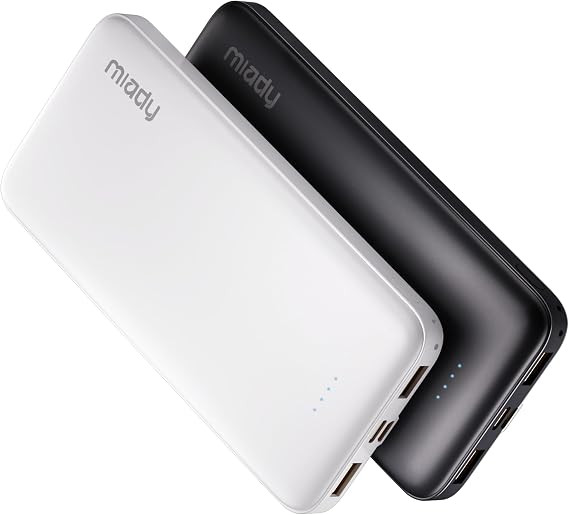 Miady 2-Pack 10000mAh Dual USB Portable Charger, USB-C Fast Charging Power Bank, Backup Charger f... | Amazon (US)